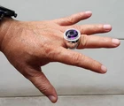 HUGE AMETHYST CROSS CHRISTIAN BISHOP 925 STERLING SILVER MEN'S RING JEWELRY POPE