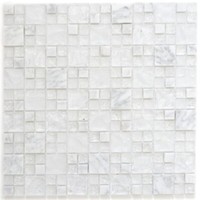 Mosaikfliese Transluzent Weiß Kombination Glasmosaik Crystal Stein Weiß M ...