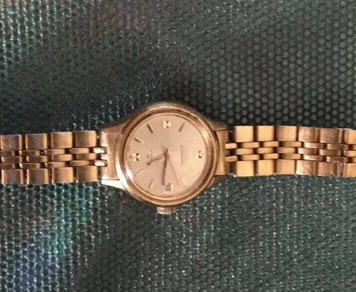 Reloj automático de colección Seiko 17 joyas con fecha esfera dorada acero inoxidable - Imagen 4 de 5