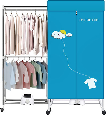 Portable Dryer, 110V 1000W Electric  Dryer Machine, Double Layer Stackable, Stai