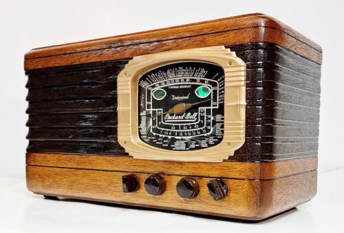 Alte antike Holz Packard-Glocke Vintage Röhrenradio - restaurierte & funktionierende Tischplatte - Bild 1 von 11