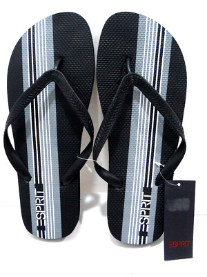 ESPRIT FINN-E Mens Flip Flop Sandals Shoes Black Size 9 New