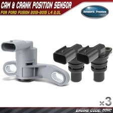 2x Árbol de levas y 1x Sensor de posición del cigüeñal para Ford Fusion 2013-2015 L4 2,0 L