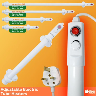 ELIXIR GARDENS Greenhouse, Shed & Garage Tubular/Tube Heaters with In-Built Temperature Control