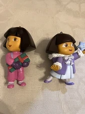 Dora the Explorer Custom Christmas Ornaments Lot Of 2