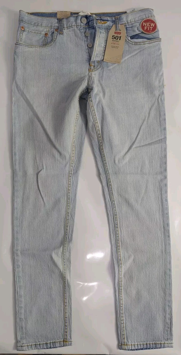 BNWT Levi 501 Skinny Stretch Jeans USA Import Waist 29 Leg 29 RRP £80