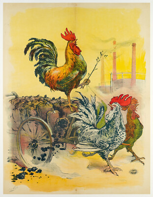 Restaurants Tasty Rooster Charcoal Chicken Original Art Nouveau
