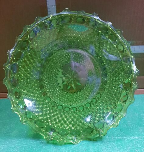 green depression glass bowl from deceased estate excellent condition - Picture 1 of 8