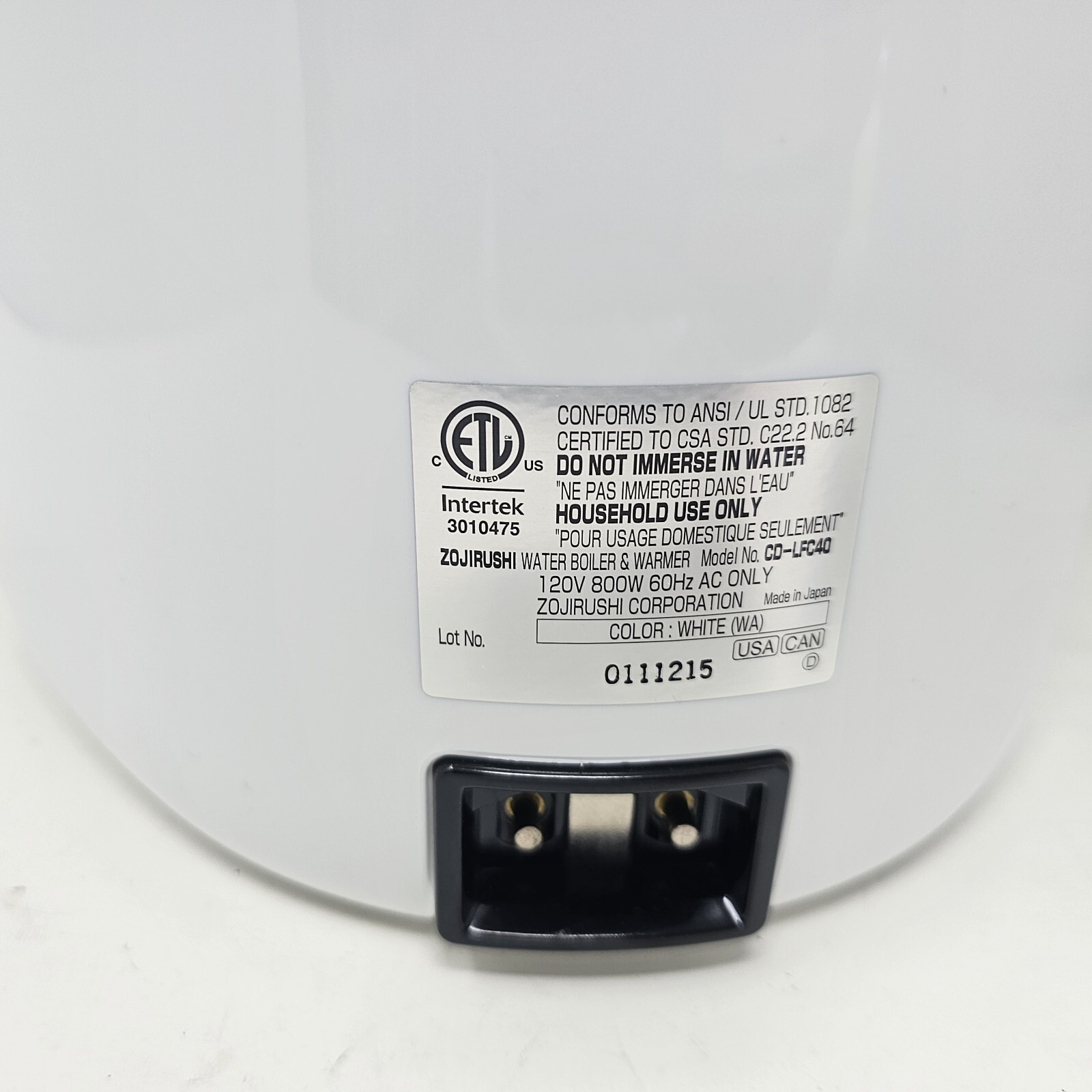 Zojirushi CDLFC40 Panorama Hot Water Tea Boiler Maker Warmer