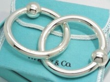 Tiffany Co. Sterling Silver Double Ring Baby Rattle in Tiffany Pouch and Box