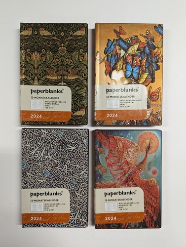 Paperblanks 2024 Kalender 12 Monate MINI Flexi Horizontal - Designs zur 