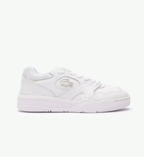 Lacoste Lineshot Plain White Leather Trainers UK Size 3 Brand new Sneakers BNIB