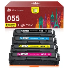 4PK High Yield 055 Toner Cartridge for Canon 055 ImageClass MF741Cdw LBP664Cdw