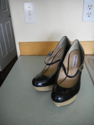 Steve Madden Black Patent Leather Platform Mary Jane 'Bellahh' High Heel  Size