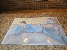Women in a Coffee Shop Waterpainting by Hillary McAllister 2002