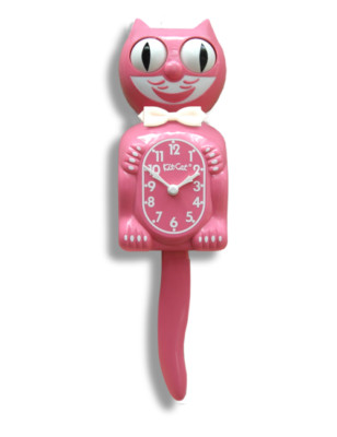 Satin Pink  Kit-Cat Klock (15.5  high) Wall Clock