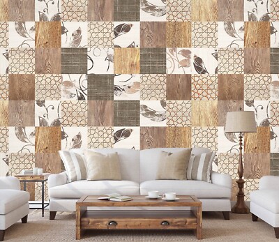 3D Square Tiles K6657 Wallpaper Mural Self-adhesive Removable Sticker Luna