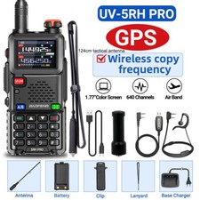 1PCS 5RH GPS WALKIE TALKIE MULTI BAND RECHARGEABLE TWO WAY RADIO 124CM T2 CABLE