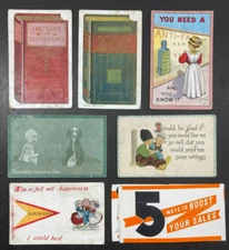 Vintage Postcards Mixed Lot of 6 Misc Postcards and Advertisement