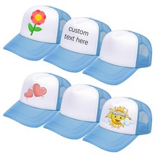 6 Pack Kids Trucker Hat Sublimation Blank Plain Hats Mesh Adjustable Outdoor ...