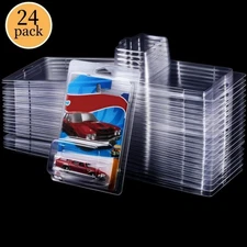 24Pack Clear Protector Case Plastic Display Fit For Hot Wheels & Matchbox Basic