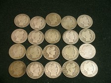 Roll Mixed Barber Half Dollars  -  20 coin roll 90% Silver   (LOT2)