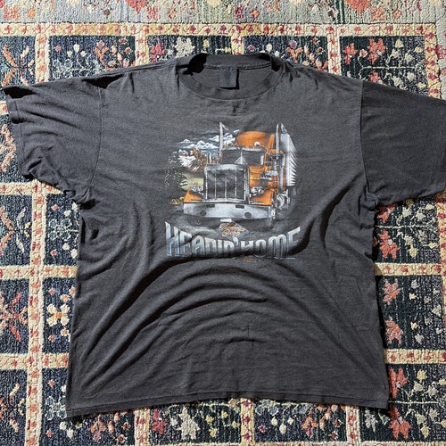 Truckers Only 3D Emblem Headin Home Fresno California T-shirt 1987