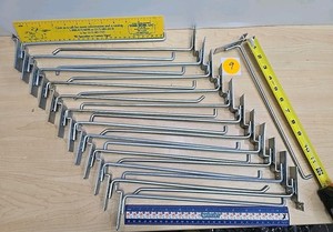 24 pcs Slatwall Hook 12in 12" Slat wall Panel Garage Brushed Steel Display #09