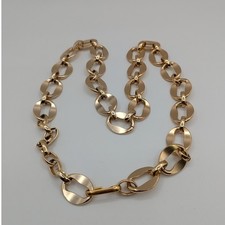 Gold Tone Chunky Oval Chain Link Statement Belt 34 Inch Long Hook Closure