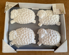 Zuri White tone Sheep wall art counting set 4 nursery hanging decor Habitat