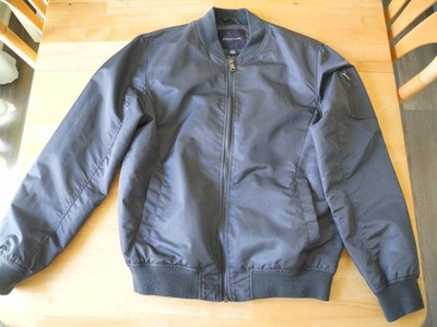 Structure Bomber Jacket Men s Medium Gray 100% Nylon Vintage