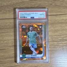 Topps 2025 Chrome Sapphire MLS Albert Rusnák Orange /25 #171 PSA 10 Sounders 