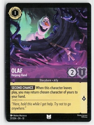Olaf - Helping Hand 57/204 Uncommon Whispers in the Well Lorcana Near Mint