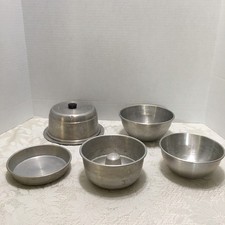 Vintage Aluminum Creative Playthings Toys- Cake Carrier-Mixing Bowls-Mold  More