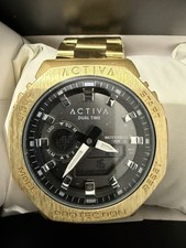 Brand new - Activa x Invicta Digital Unisex Watch -45.5mm, Gold Band, Black Dial