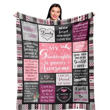 Granddaughter Present Throw Blanket 60x50 Inch Birthday Gift From Grandma
