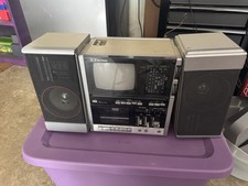 Vintage 1985 Emerson XLC-555 Boombox Television Cassette Tape Radio TV READ