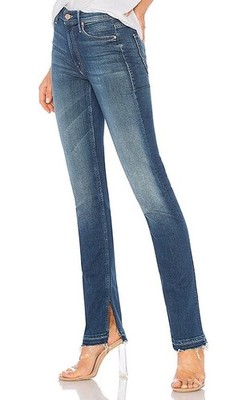 Mother The RASCAL Slit Undone Hem Straight Leg Jean Goin' For Gold 24 NWT $238