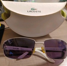 Lacoste Black/white Metal Sunglass - LA12417 Case  cleaning cloth included