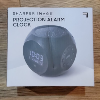 Sharper Image Digital Alarm Clock Star Projector Nature Sounds Battery Black