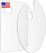 2 Pack 11.8 X 7.9 Inch Acrylic Paint Palette with Thumb Hole Clear Paint Pallet,