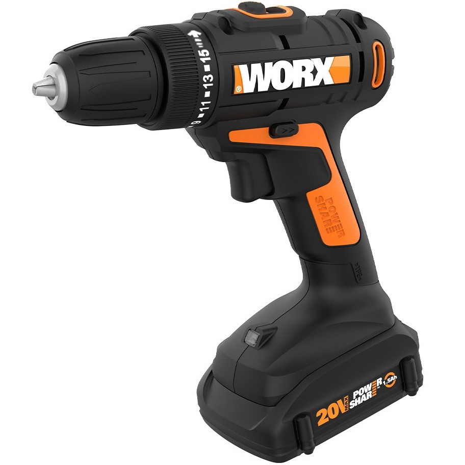 WX101L.9 Worx 20V MaxLithium Cordless Drill/Driver L.Ion 1.5ah Battery & Charger