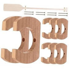 Wooden Kayak Paddle Holder Rack - Wall Mount - Pine Wood - 4 Pine Wood