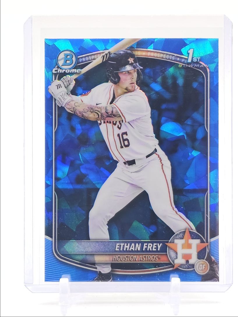 ETHAN FREY 2025 BOWMAN CHROME DRAFT 1ST SAPPHIRE ASTROS Q6608