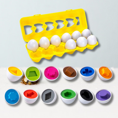 Color & Shapes Matching Egg Toy - Sorting & Learning Toy For Baby & Toddler