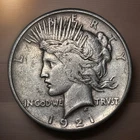 1921 PEACE Dollar AU~ BU TONING~ GEM~ UNCIRCULATED