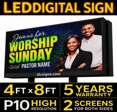 4' x 8' P10 Outdoor Double-Sided Full-Color Programmable LED Billboard Display