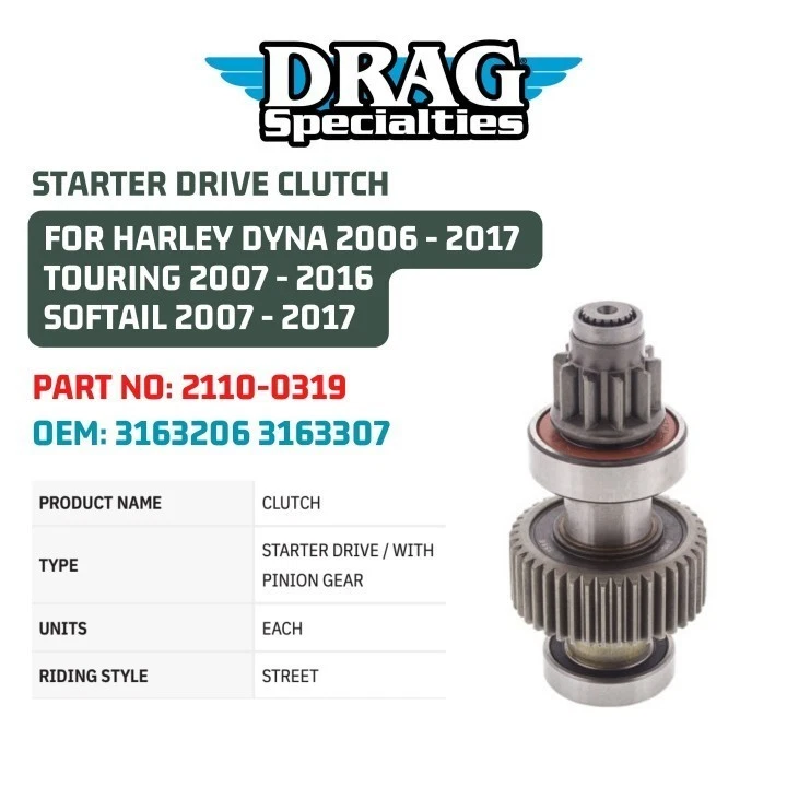 Муфта привода стартера Drag Specialties 07-16 TWIN CAM Harley-Davidson #31633-07 - Изображение 4 из 4