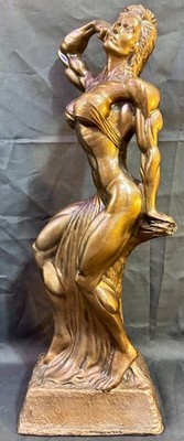 Niels Andersen FEMALE BODYBUILDER TROPHY STATUE Muscle Woman 14  Draped Nude