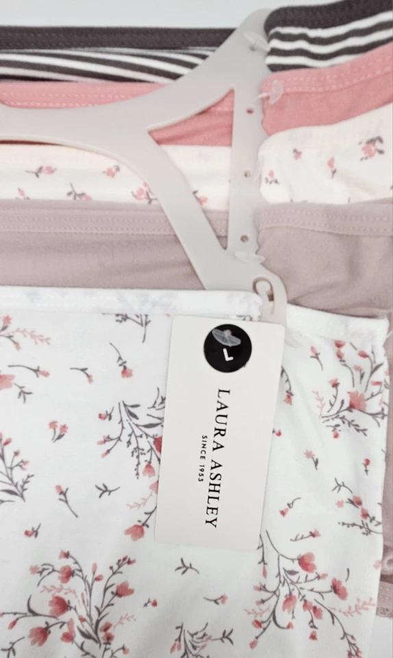 LAURA ASHLEY 5 Pk Mujer L XL 2XL Microfibra Calzoncillos Bragas Marrón Rosa Beige Crema Foto 4 de 4